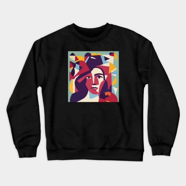 Camilla - Cubism Portrait Crewneck Sweatshirt by Velvet Earth
